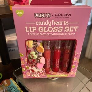 Peanuts Candy Hearts Lip Gloss Set - Red, Pink, Orange
